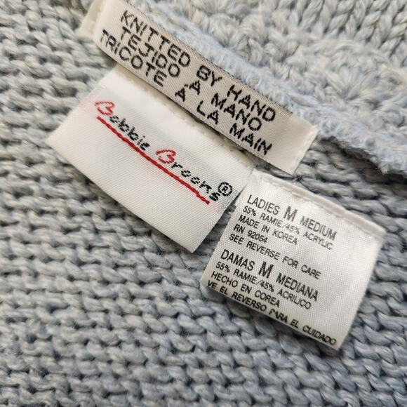 Vtg Bobbie Brooks Hand Knit Embroidered Sweater Womens Medium Cottagecore Floral - Picture 7 of 16